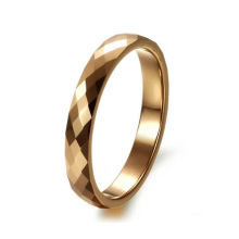 Top polido, engajamento elegante anel de ouro chapeamento de tungstênio